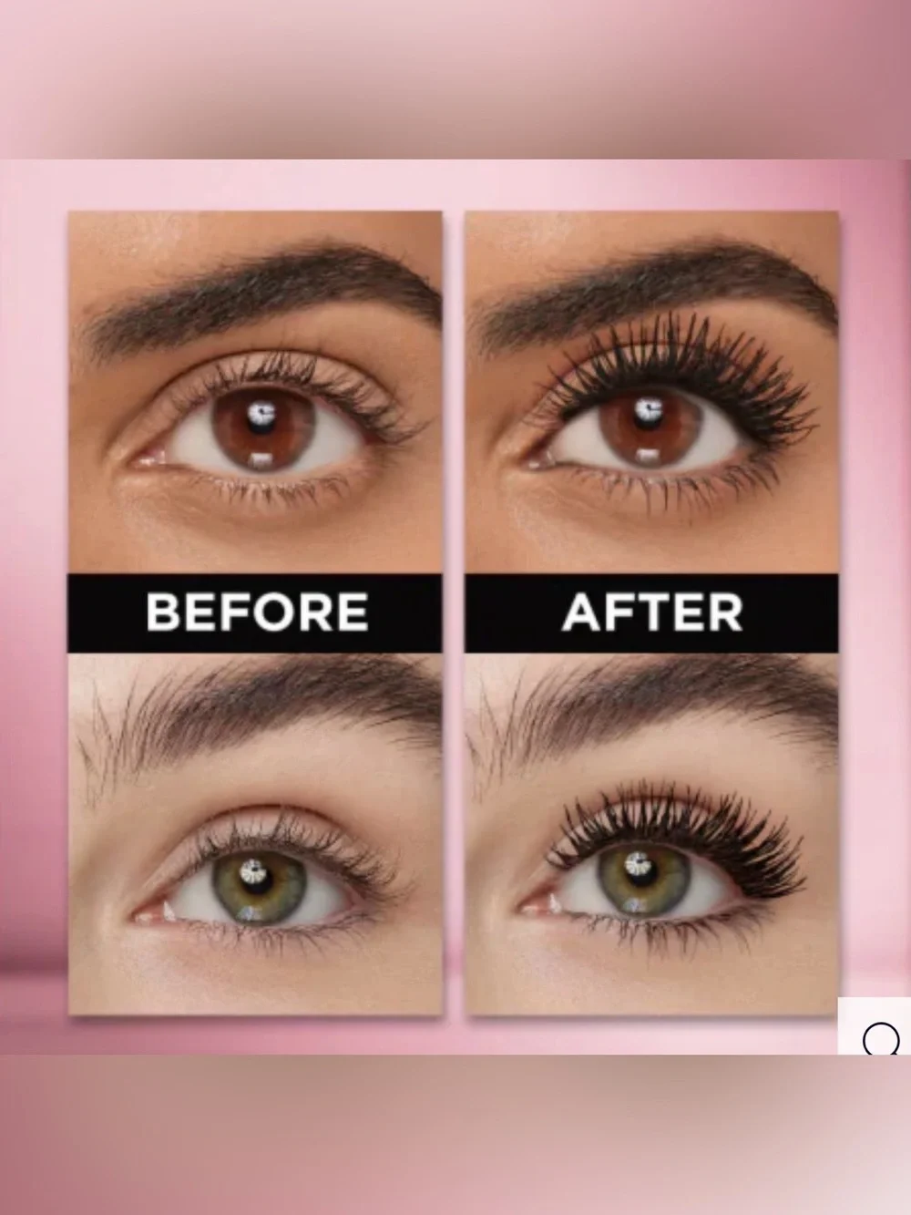 L’ORÉAL(Set of 2) Waterproof Black Mascara w/lengthener/Volumizing & Conditioner